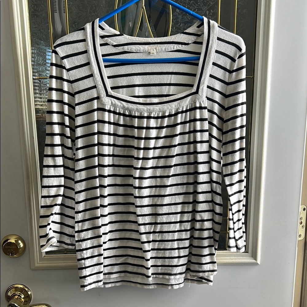 Striped Black and White Women's Top